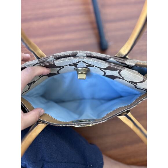 Y2K COACH Medium Madeline Satchel 12463 Shoulder Handbag Shoulder Brown Monogram - Picture 8 of 16